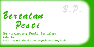 bertalan pesti business card